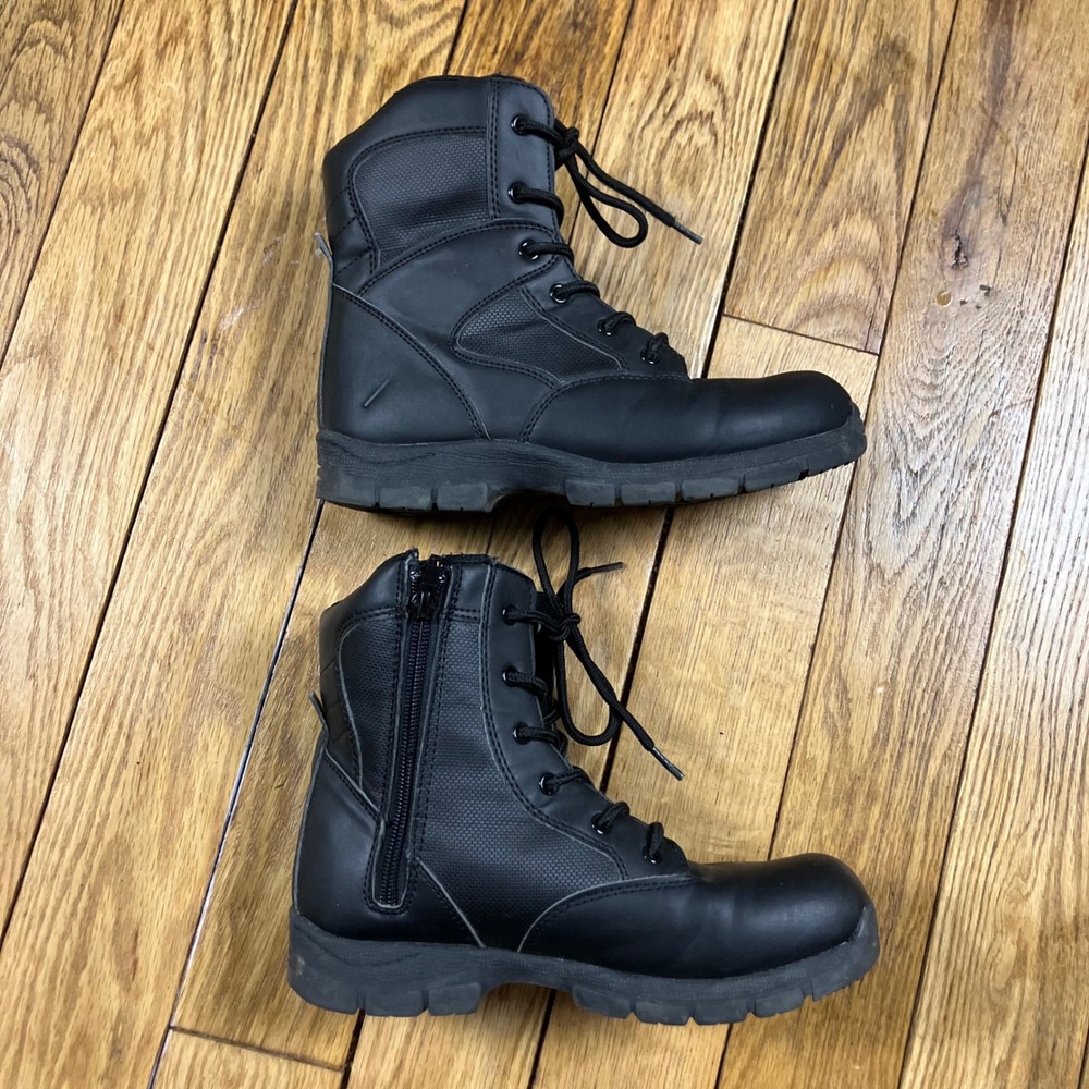 Craftman Black Combat Boots Side‎ Zip Lace Up Mens Size 4M